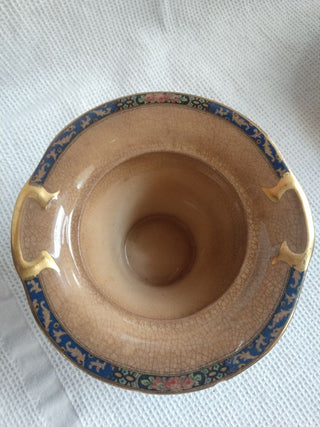 West End Pottery Co. Ohio Porcelain Vase Gold Trim