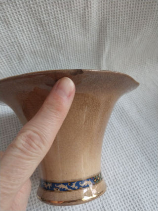 West End Pottery Co. Ohio Porcelain Vase Gold Trim