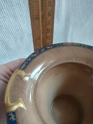 West End Pottery Co. Ohio Porcelain Vase Gold Trim