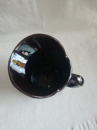 Vntg Brown Lusterware pitcher with Rooster