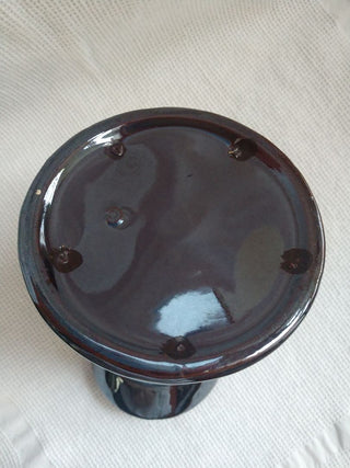 Vntg Brown Lusterware pitcher with Rooster