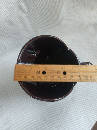 Vntg Brown Lusterware pitcher with Rooster