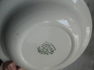 Set of 5 Soup Bowls Red Transfer Ware Willow Ware China /Firm