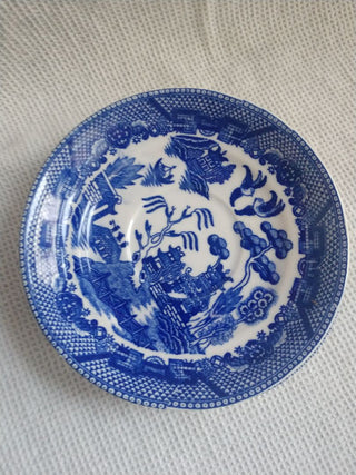 Set of 3 Blue Willow Transfer Ware Saucers Price Firm