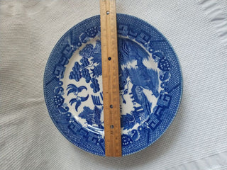 Set of 5 Blue Transfer Ware Willow Ware Plates China 10" Price is Firm