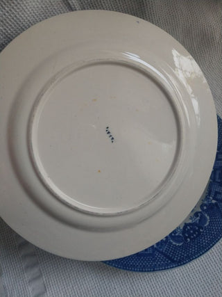 Set of 5 Blue Transfer Ware Willow Ware Plates China 10" Price is Firm