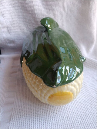 Vntg Corn Shaped Casserole Serving Dish w/ lid Dated 1967