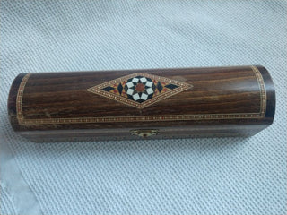 Small Handmade Marquetry Inlay Box 8.5"x2.25"