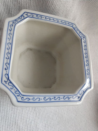 Asian Blue and White Orchid / Flower Pot 5.5"x5.5"x4"