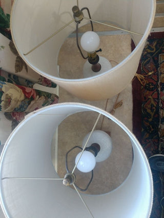 Set of 2 MCM ceramic wood Lamps Price is firm