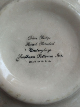Blue Ridge Hand Painted Southern Potteries USA