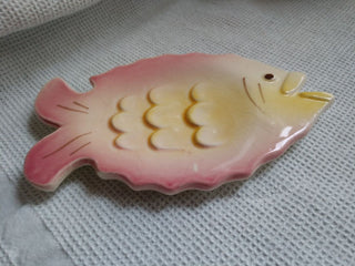 Made in Brazil Pink & Yellow fish trinket dish