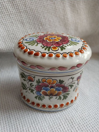 Handpainted Delft Trinket Dish with Lid