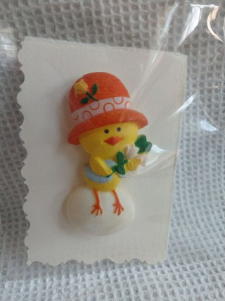Easter Chick Pin Vntg 1970's