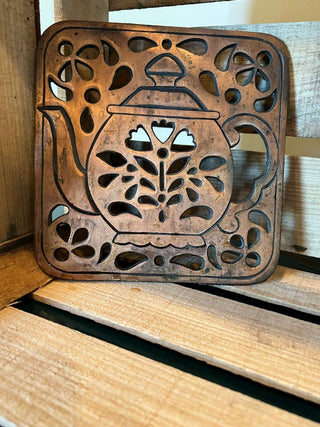 Vintage Copper Teapot Trivet