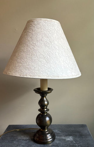 brass Lamp w pressed paper shade