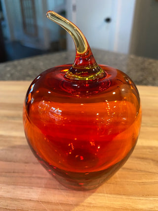 4.5" Murano Style Blown Glass Apple