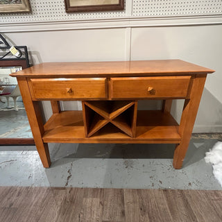 2 Drawer Wood Side Board 52Wx20Dx35H