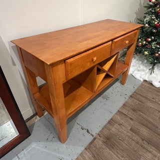 2 Drawer Wood Side Board 52Wx20Dx35H