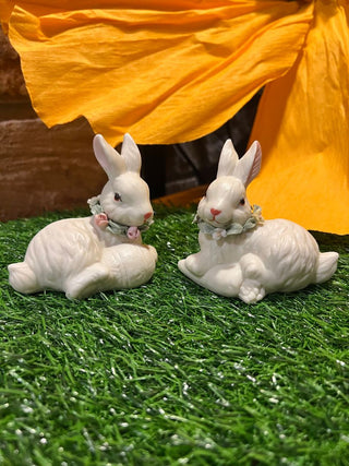 Pair of Vintage White Bunnies