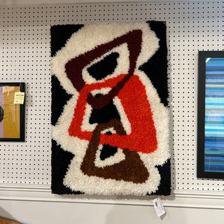 MCM Latch Hook Rug, Geometric Design