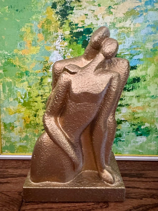 Vintage,Postmodern Lovers statue in gold