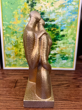 Vintage,Postmodern Lovers statue in gold