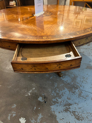 6 Drawer 62in Rnd Inlay Foyer/Dining Table 62Wx62Dx30H