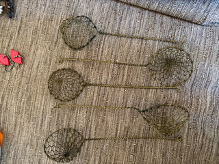 vintage brass sieve