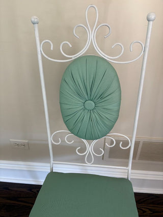 MCM tufted wrought iron chair