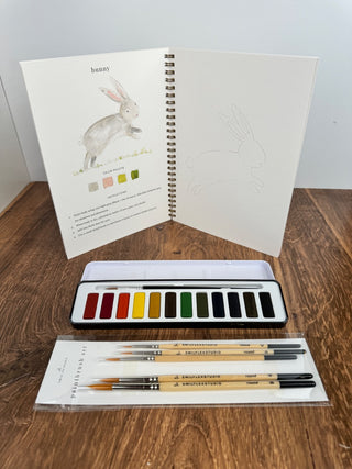 Animals watercolor workbook w/ Instructions