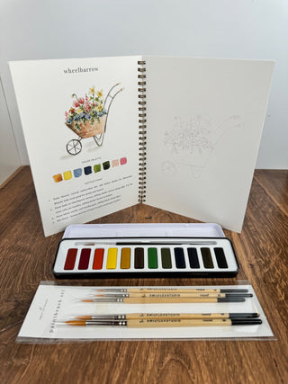 Garden watercolor workbook w/ Instructions