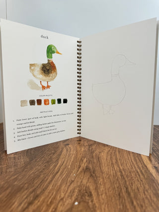 Animals watercolor workbook w/ Instructions