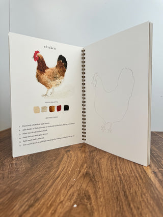 Animals watercolor workbook w/ Instructions