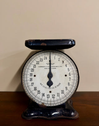 Antique Cast Iron Scale - W.A. Wieboldt & Co. Chicago (7"W 8.5"H 8"D) - TGL#140
