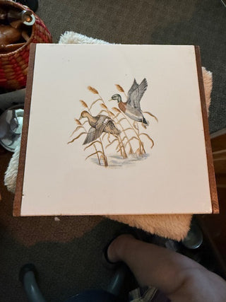 Ceramic Tile Trivet Featuring Ducks