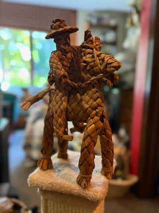 Vintage Mexican Folk Art Piece - Rattan