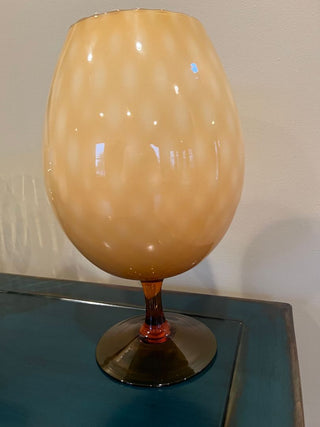 Yellow Cased Glass Vase from the Empoli Region of Italy