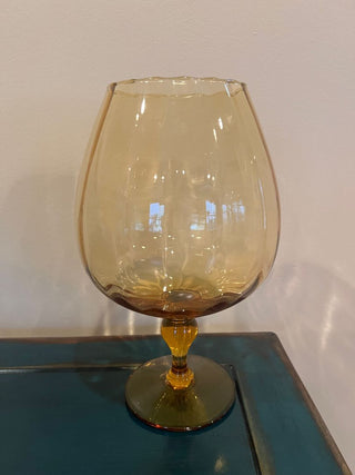 Translucent Yellow Glass Goblet Vase from the Empoli Region of Italy