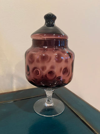 Dimpled Purple Glass Apothecary Jar from the Empoli Region of Italy