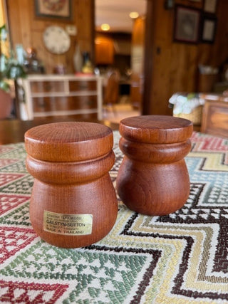 Solid Teak Salt/Pepper Shakers (MCM)