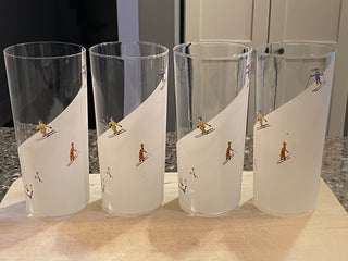 West Elm Holiday Skiers Highball Tumblers (4) -