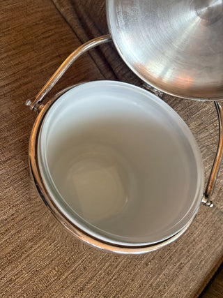 Lidded glass lined ice bucket