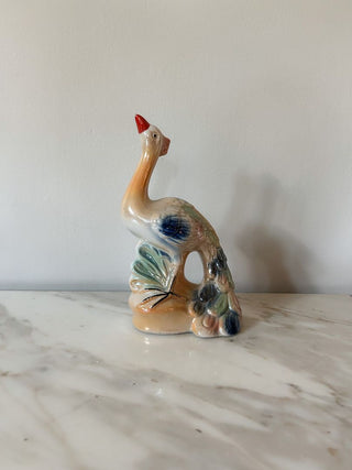 Lusterware Peacock Figurine