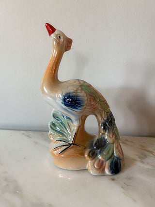 Lusterware Peacock Figurine