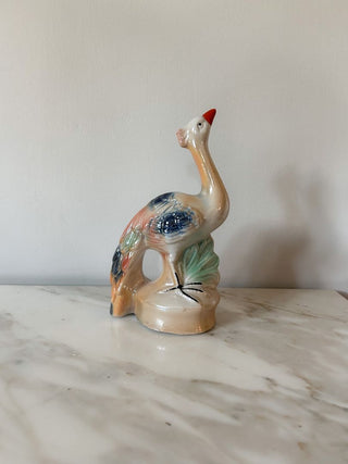 Lusterware Peacock Figurine