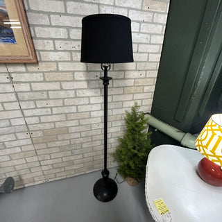Tall Black Floor Lamp with Black Shade
