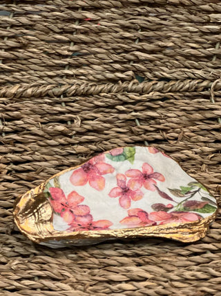 Oyster Shell Trinket Dish - Cherry Blossoms