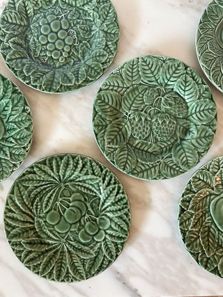 Set of 6 8" Bordallo Pinheiro Portuguese Majolica Plates