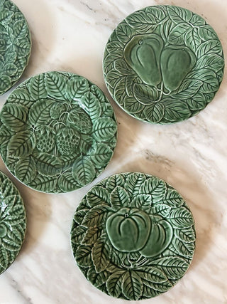 Set of 6 8" Bordallo Pinheiro Portuguese Majolica Plates